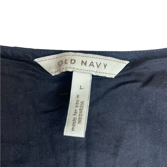 Old Navy Sleeveless Button Down Maxi Dress Black Cotton Womens Size Large - Picture 8 of 11